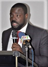 Dr Senanu Kwesi Djokoto, acting Volta Regional Director of Health, addressing the participants in the meeting